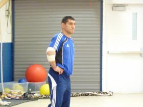 Coach Mkkhitar Manukyan watches practice