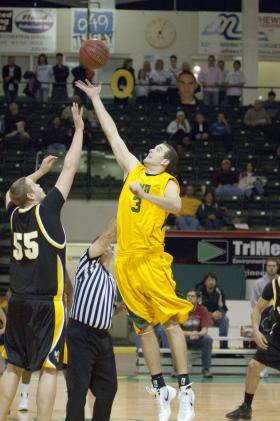 Senior Jared Benson wins the tip.