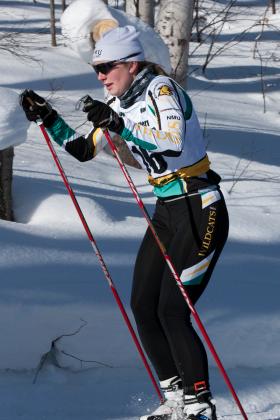 Ingrid Fjeldheim skis at the CCSA Championship.