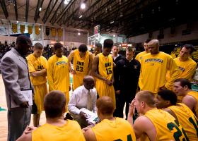 Coach Lewis directing his team.