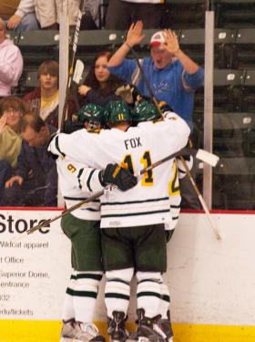The Wildcats celebrate a goal in 2010-11.
