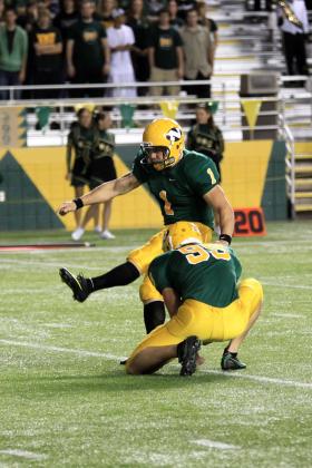 Junior kicker Rockne Belmonte.