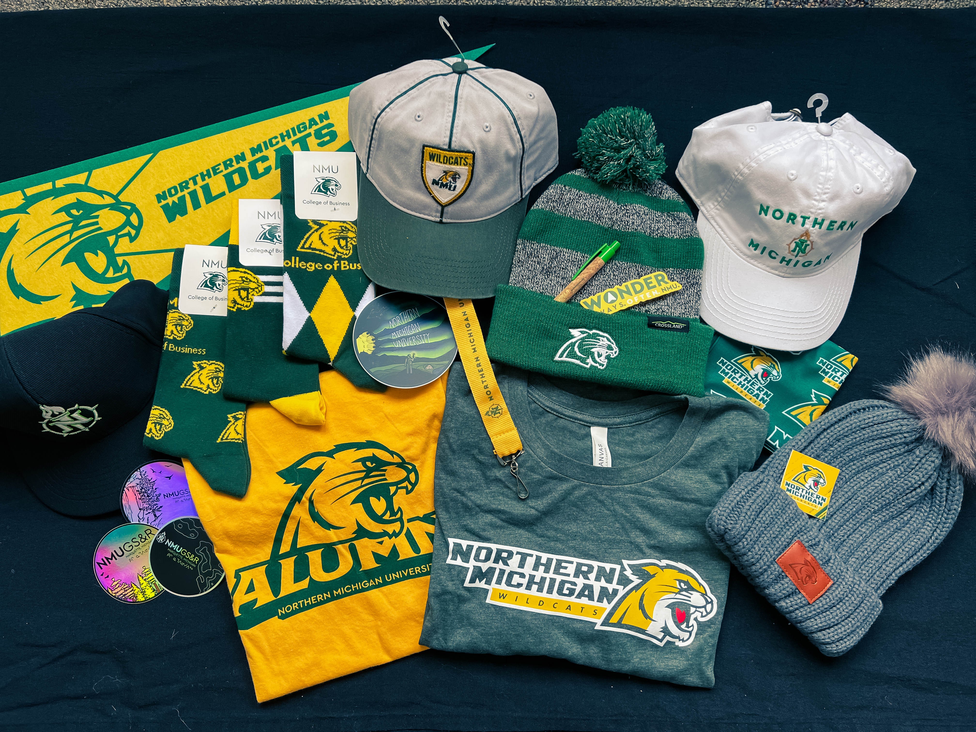 Assortment of possible NMU Swag Bag items