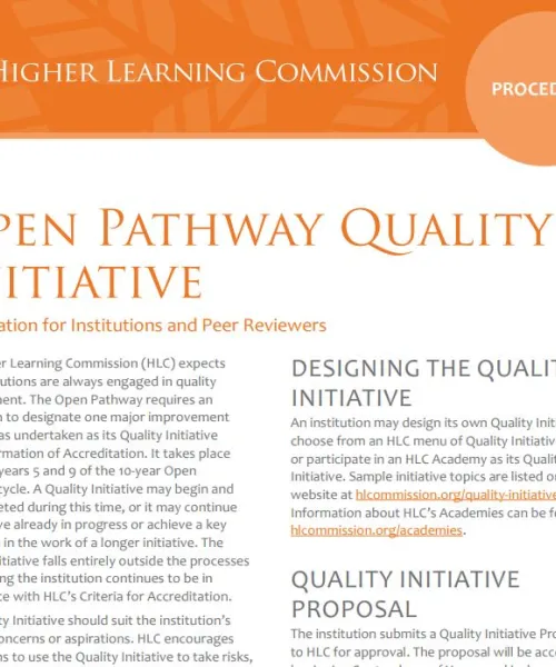 HLC Quality Initiative document