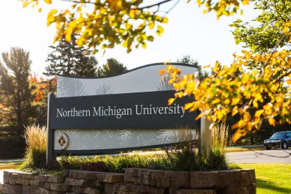 Northern Michigan University sign
