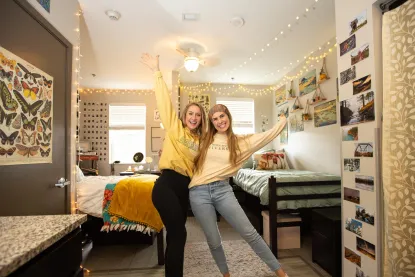 Residence Hall room with two students