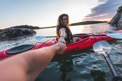 Kayaking on Lake Superior in the Summer
