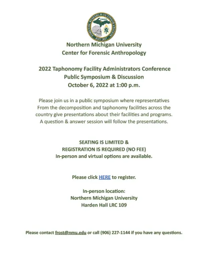 Taphonomy Facility Administrators Conference