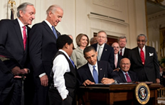 The President signs health reform into law