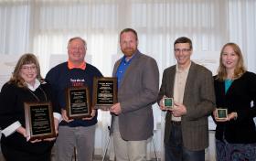 NMU Faculty Awards: From left: Richmond, Oates, Anderson, Brady and Johnson