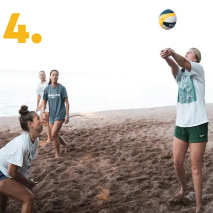 Girls playing beach volleyball 