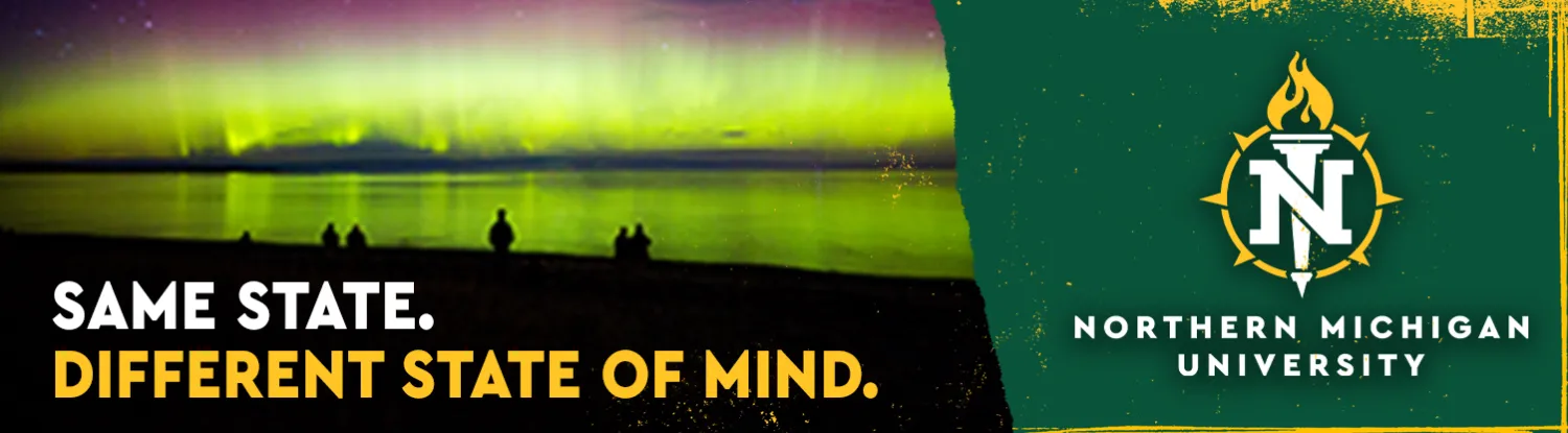 Same state different state of mind billboard Northern Lights over Lake Superior