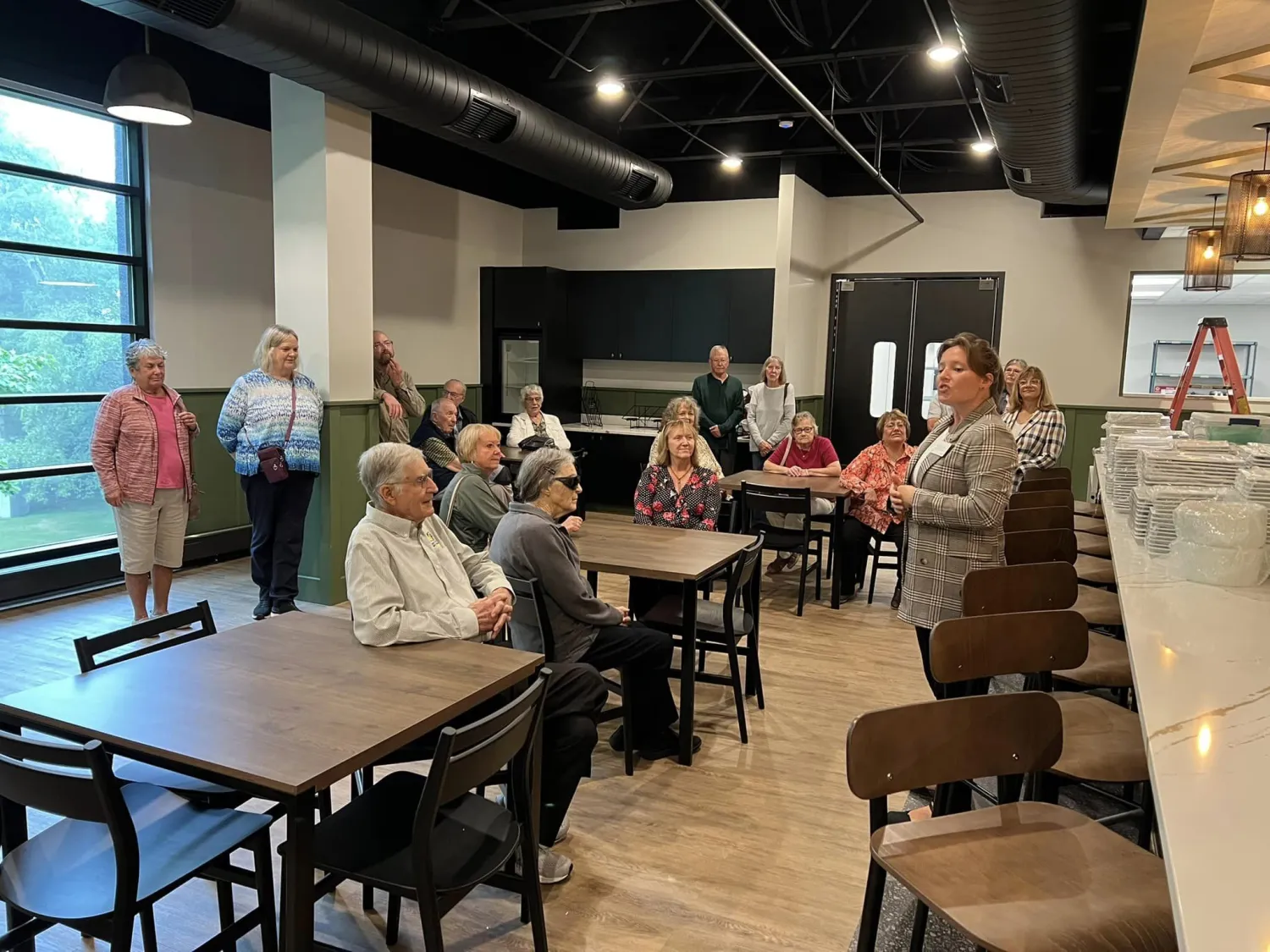 Retirees receiving a tour of the new Hospitality Management space in the Northern Center - 2022