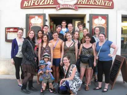 Students at Austrian Restaurant 