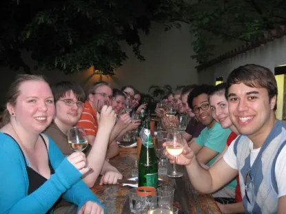 Students at Grinzing Heurige, A Wine Tavern