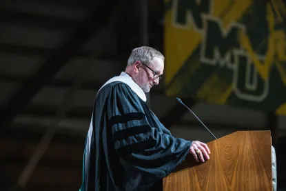Stephen Young at the Winter 2023 commencement ceremony